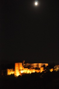 The Alhambra at night, from the Albayzín