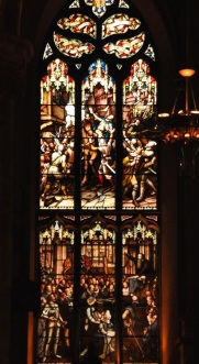 Stained glass window in St Giles Cathedral