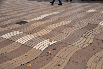 The undulating La Rambla sidewalk