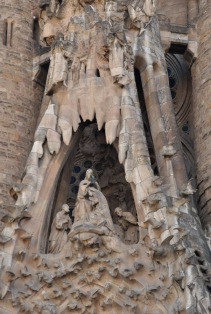 Christ crowning Mary as Queen of Heaven, Nativity facade (and windows lurking behind it)